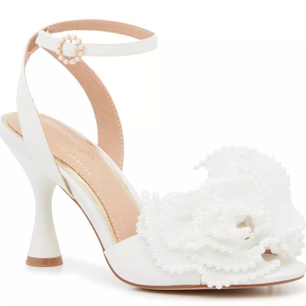 Chinese Laundry White Jovie Sandal Heels
